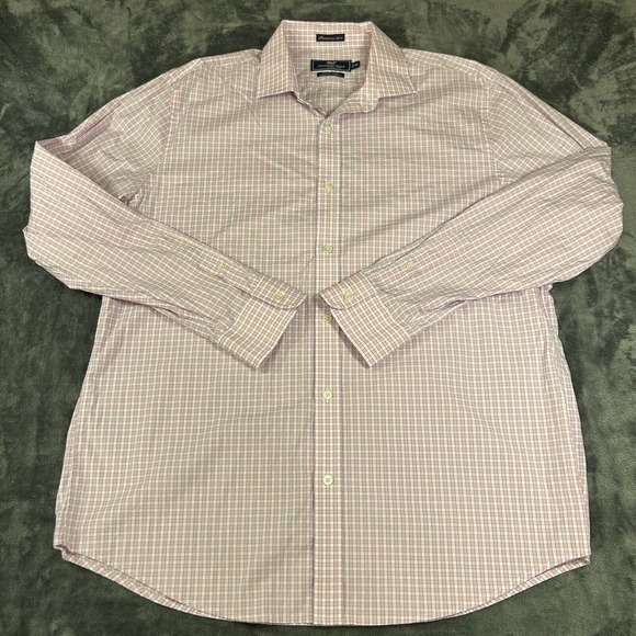 Vineyard Vines‎ Shirt Mens Extra Large Pink White Button Up Long Sleeve Cooper - Picture 2 of 9